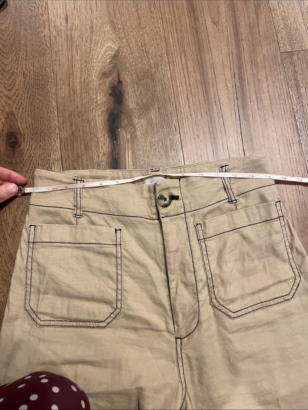 Anthropologie Maeve “The Colette” Tan Linen Blend Pants 28 Tall - Picture 5 of 8